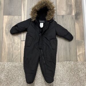 Rothschild Black Snowsuit with Fur Trim 12M